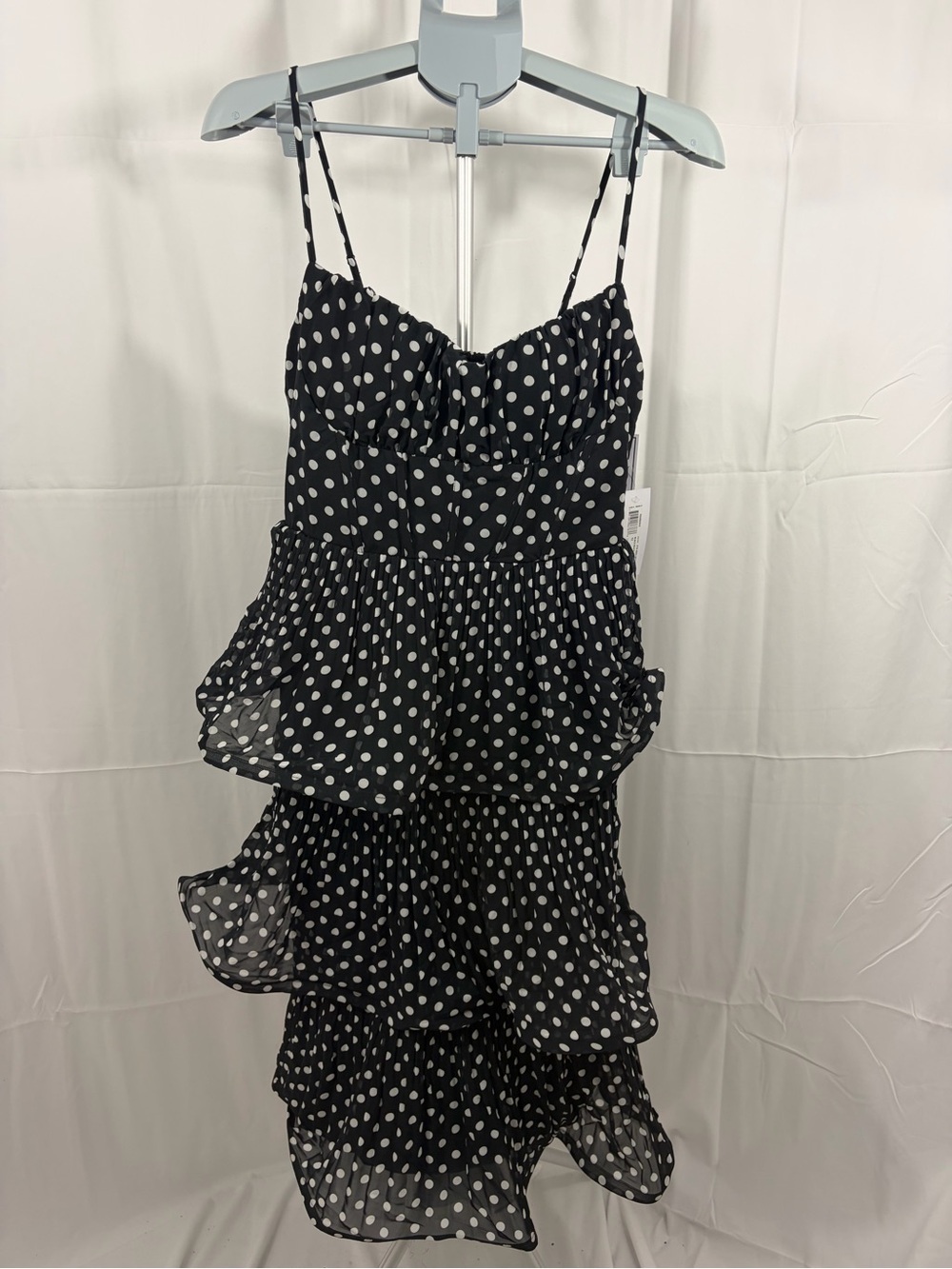 NWT Premier Amour Women's Size 12 Black Polka Dot Ruffled Dress